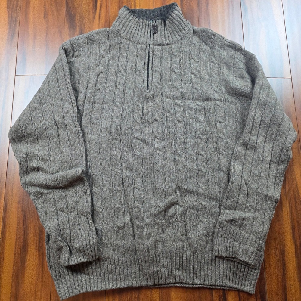 Daniele Blasi Mens Sz L Gray Ribbed Knit Wool Blend Henley Sweater